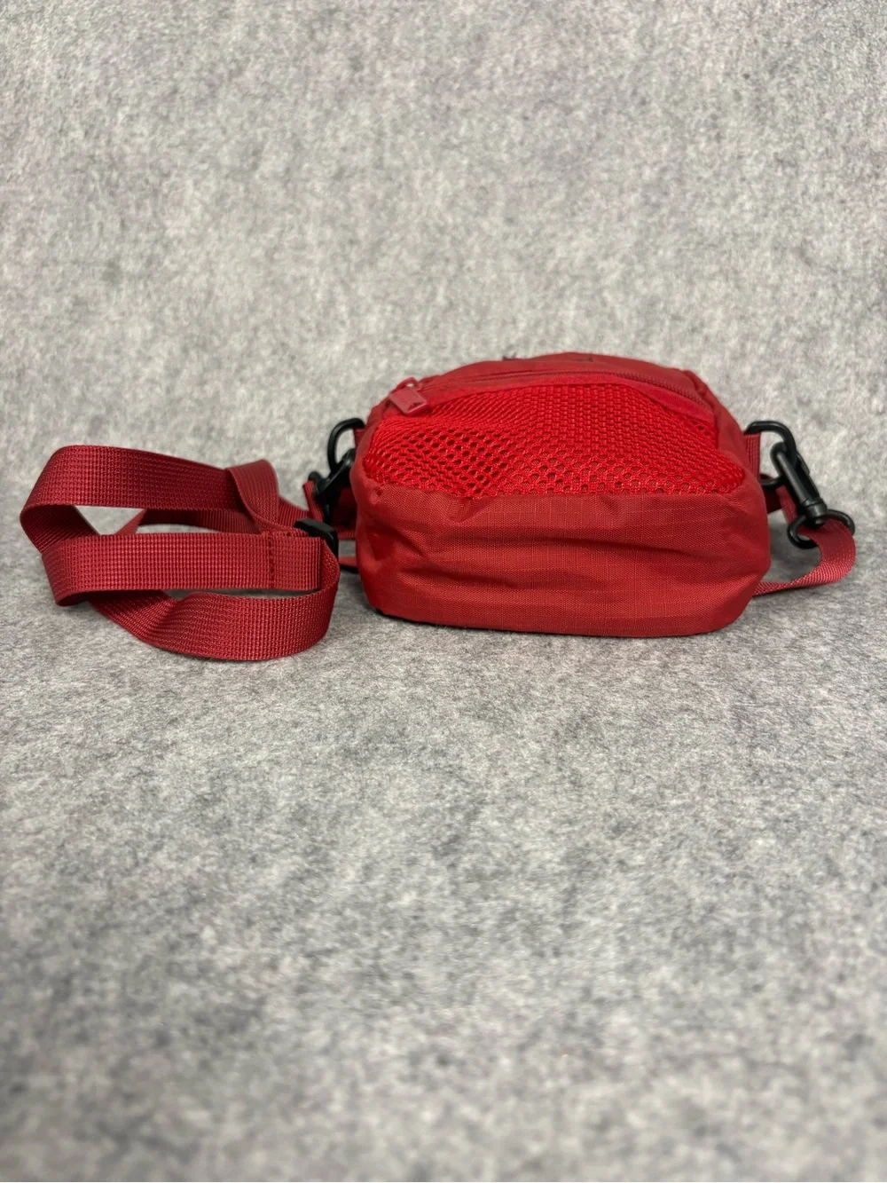 Bumbag Red Mini Crossbody Shoulder Bag Adjustable Strap Mesh Pocket